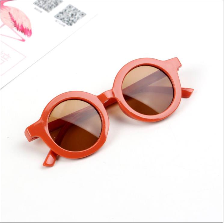 Kinderen Zonnebril Mode Eenvoudige Zuigeling Retro Leisure Ultraviolet-Proof Ronde Gemak Bril Lenzenvloeistof Voor Kids: Oranje