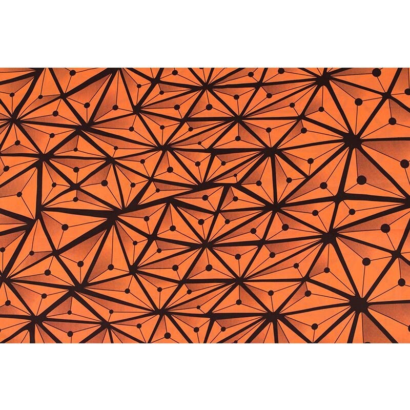 Arrivals African Orange Triangle Print Fabric 100% Cotton les pagnes