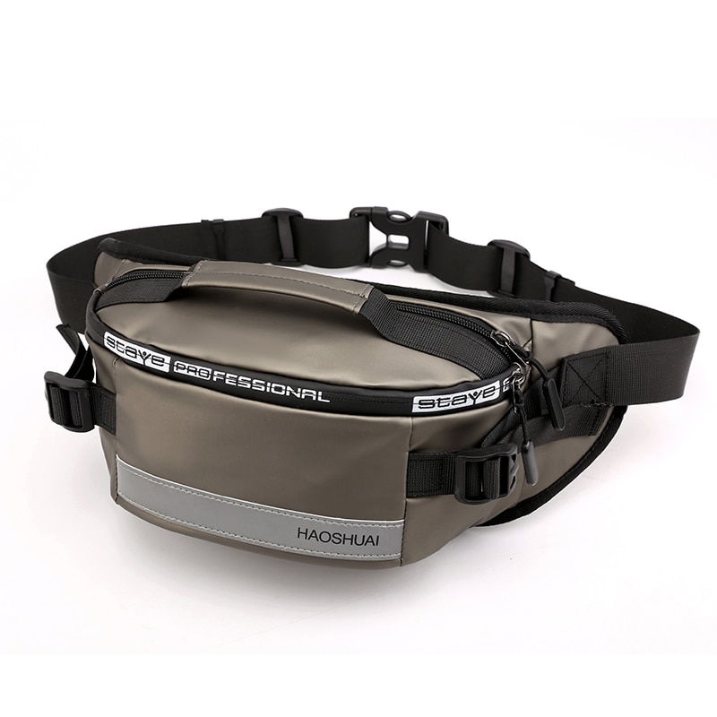 Imperméable à l'eau en Nylon hommes taille poitrine sac unisexe Fanny Pack réfléchissant banane ceinture sacs décontracté voyage Crossbody sacs