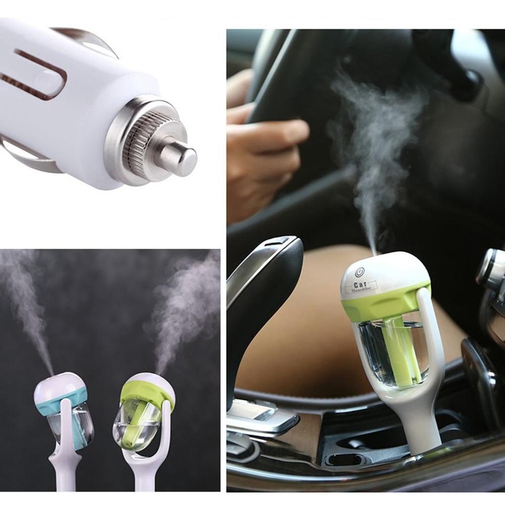 Bærbar ultralyds bil luftfugter 180 graders rotation ansigts damper aroma diffusor aroma æterisk olie diffusor