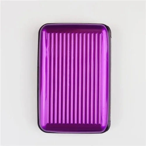 Tarjetero de aluminio para hombre, estuche rígido con bloqueo, billetera, tarjeta de crédito sólida, escaneo Anti-RFID, protección, tarjetero, 1 ud.: Gris claro