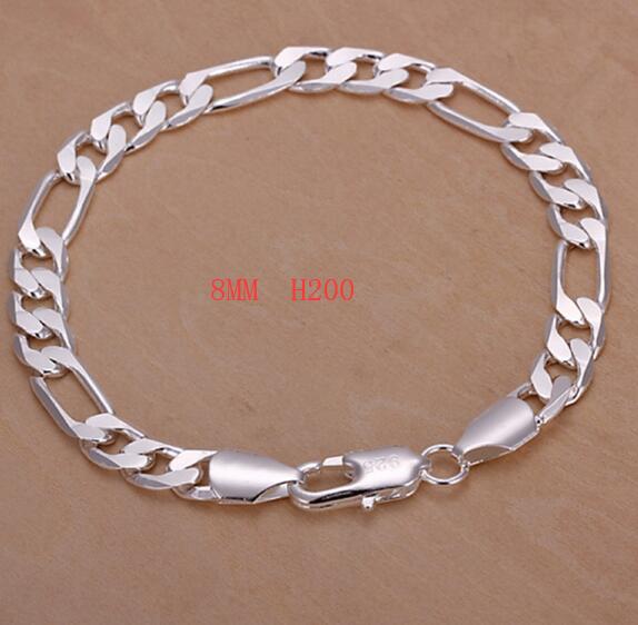 Wunderschönes silberfarbenes schmuckset mit anhängern für damen und herren , 12-6mm armbänder, edel und schön gestempelt,  h163 glieder: 8mm h200