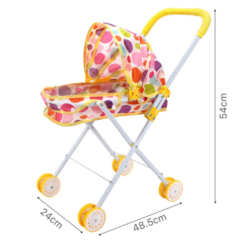 Poussette pour bébé, landau, jouet pour poupée de simulation, accessoire pour filles, maison de jeu: Bleu