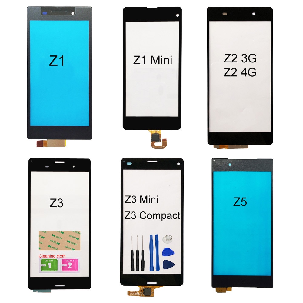 Panel táctil para Sony Xperia Z1/ Z5/Z2 4G 3G/Z3 Mini/Compact z3/Z1 Mini, digitalizador de pantalla táctil, Panel de cristal