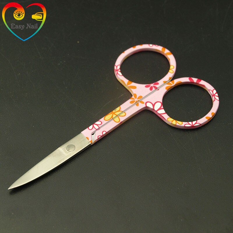 Facile À Ongles 1 pièces Joli Motif Maquillage Ciseaux Manucure Pour Ongles Sourcils Nez Cils Cuticule Ciseaux Outils De Maquillage, 4 types.: Pink Pattern