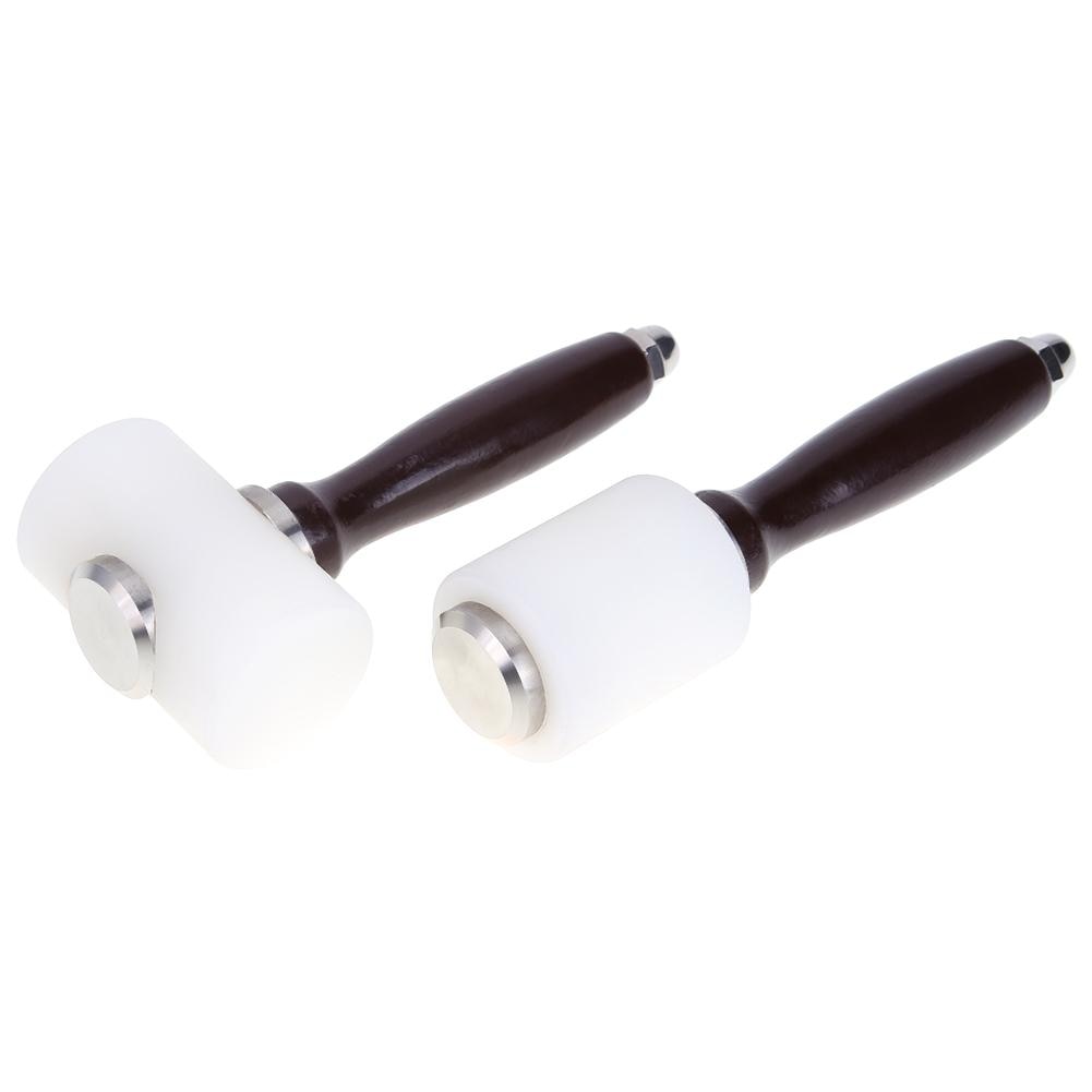 Læder carving hammer trykværktøj hammer nylon hammer carving hammer diy håndlavet læder ling skåret hakket træ håndtag