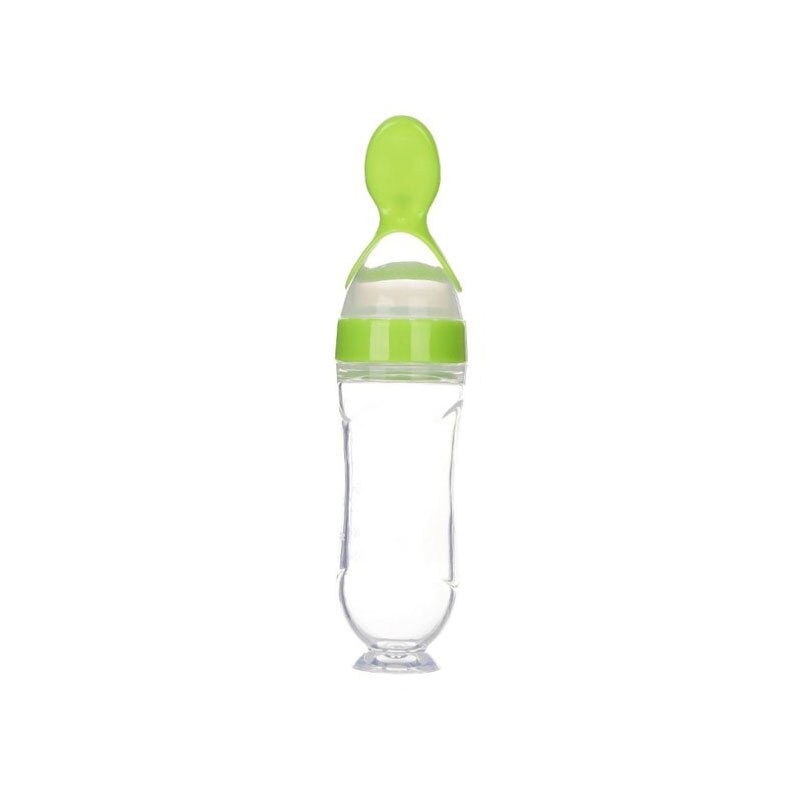 Siliconen Lepels Voor Voeden Geneeskunde Kids Peuter Bestek Gebruiksvoorwerpen Babylepel Fles Feeder Dropper Kinderen Accessoires Pasgeboren: green with suction