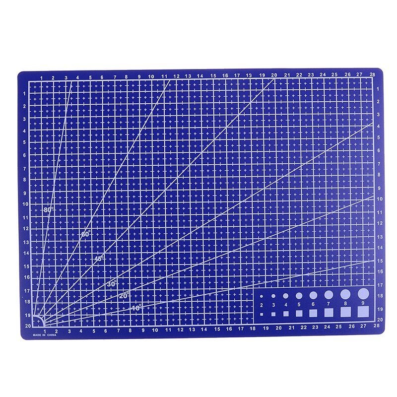 30*22cm A4 Grid Lines Self Healing Cutting Mat Craft Card Fabric Leather Paper Board: Blue
