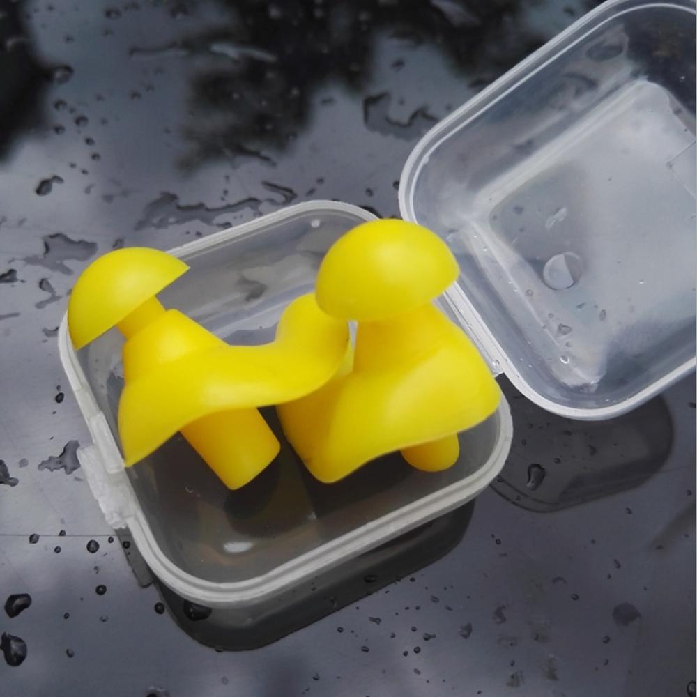 1 Pair Swimming Ear Plug Swim Diving Shower Ear Plugs Soft Silicone Ear Plug Spiral Water Sports for Adults KidsEarplugs: Yellow