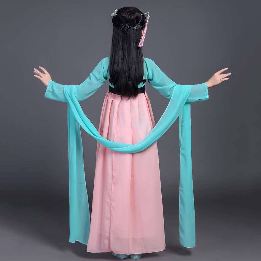 Kid Girl Chinese Costume Child Seven Fairy Hanfu Clothing Ancient Folk Dance Performance Chinese Traditional Dress for Girls
