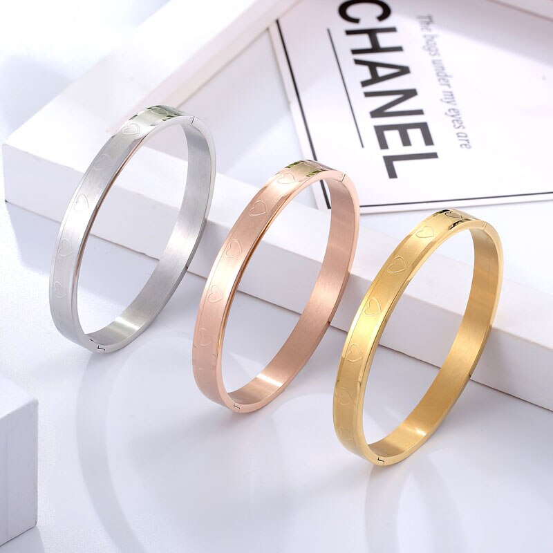 Novo Meio Fosco Coração Pulseiras & Bangle para Mulheres E Homens E Crianças Pai-Filho De Jóias Em Aço Inoxidável E casal Pulseira