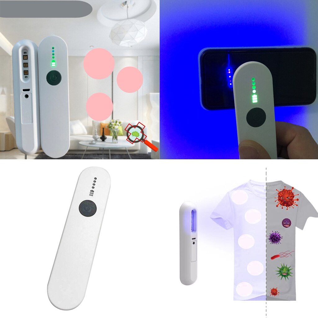 LED UV Disinfection Lamp Ultraviolet Chargable Germ-killing For Home Car