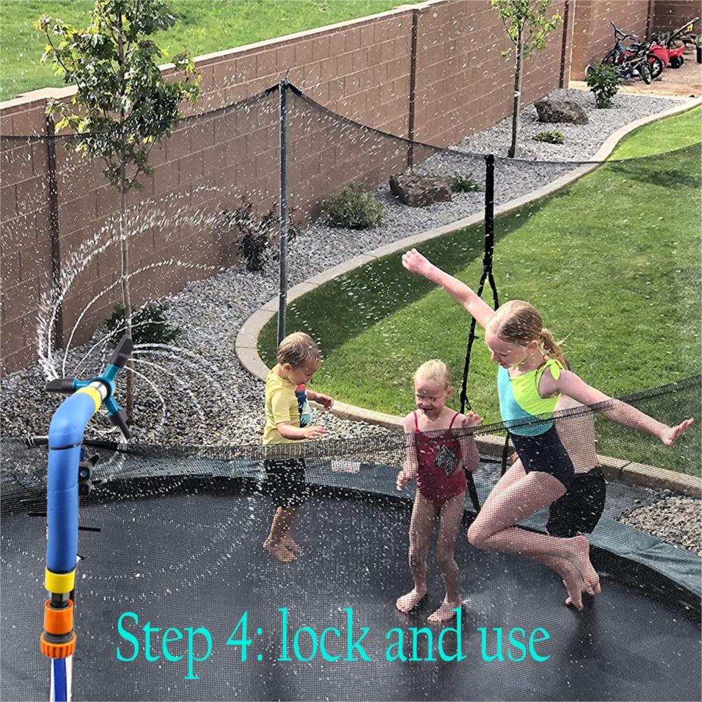Rociador de agua de trampolín para niños, rociador de agua para jardín al aire libre, juguete de pulverizador para patio trasero, accesorios para parques acuáticos, diversión