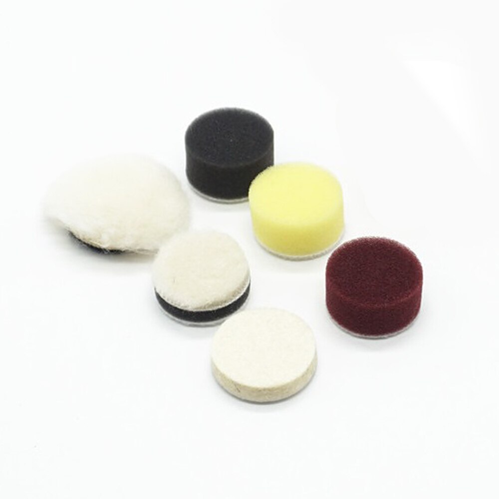 7 Stks/set 1.2 Inch Polijsten Spons Pads Spons Wiel Kit Wol Zelfklevende Afdichting Buffer Voor Auto