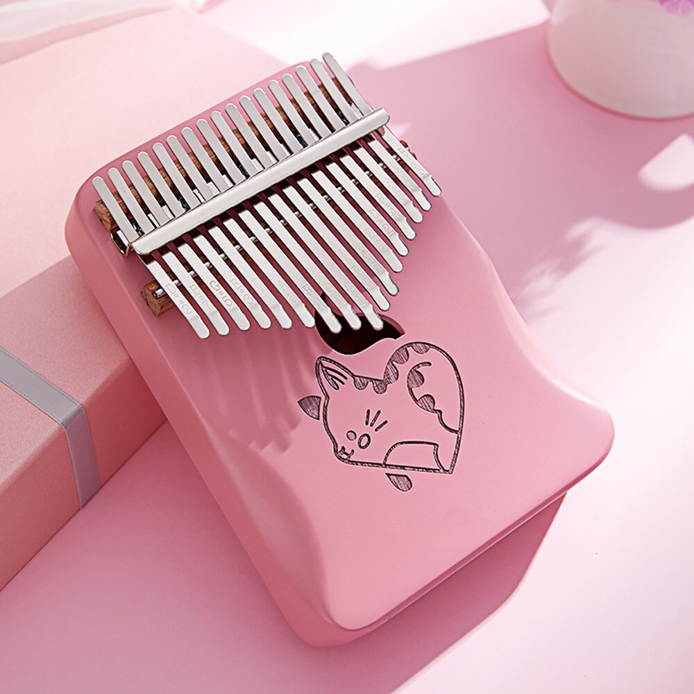 17 Key Mahogany Pink Thumb Piano Finger Instrument Pink Portable Finger Piano For Beginner Portable Piano Africa Finger Piano