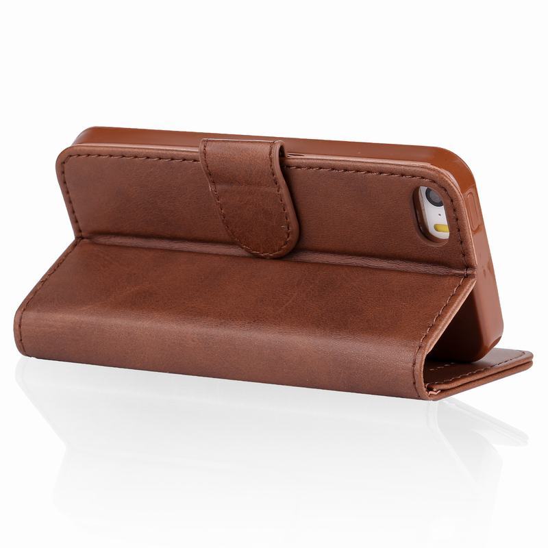 Case For iPhone 5 5S SE Phone Bag Cover Luxury Magnetic Flip Plain Vintage Wallet Leather Case Etui For Apple iPhone 5 S E Coque