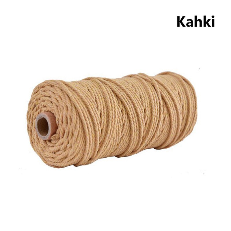 1 rol 3mm 100m natuurlijk kleurrijk katoenen gevlochten koord macramé touw diy handgemaakt handgemaakt kleurrijk ambachtelijk touw touw: 2