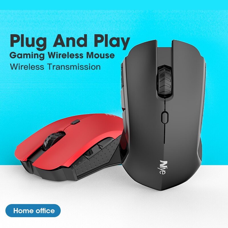 Niye Gaming Mouse Wireless Mouse Gamer Mute 1600 DPI Adjustable Computer Silent Click Wireless Mouse Home Office Desktop Mice