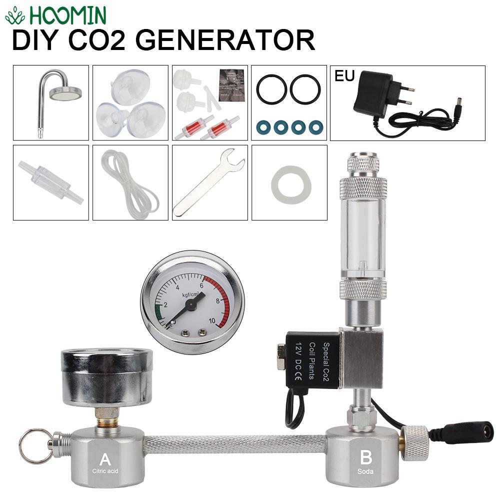 Kit de sistema generador de CO2 para acuario, difusor con válvula solenoide para crecimiento de plantas acuáticas, contador de burbujas, accesorios para acuario