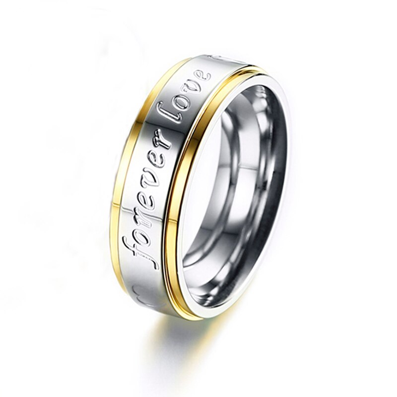 Charme Paar Ring "Für Immer Liebe" knapp Edelstahl Ring der Männer/frauen Ring Valentinstag hochzeit Bands: 10