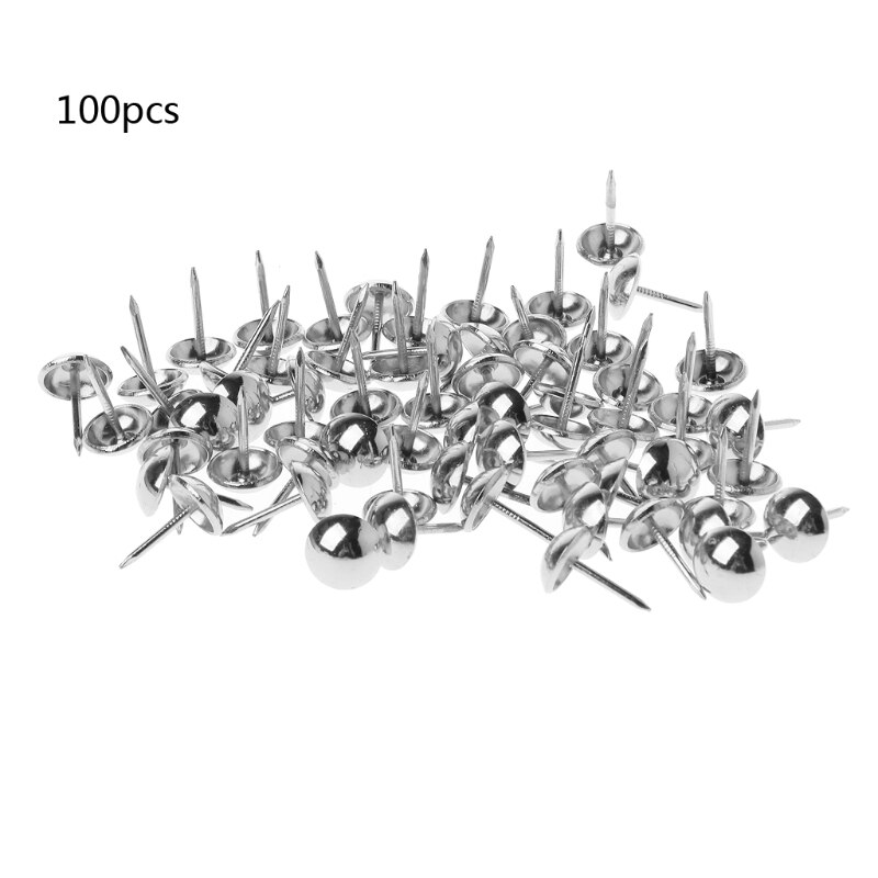Clous de tapisserie en laiton Antique | 100 pièces, punettes de meubles, outil de quincaillerie: silver