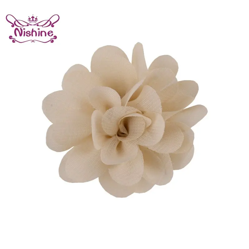 Nishine-Mini Chiffon Tecido Flores para Mulheres e Meninas, Headband, Grampos de Cabelo, Roupas DIY, Bonés, Headwear, Acessórios, 2 ", 20Pcs, Lote