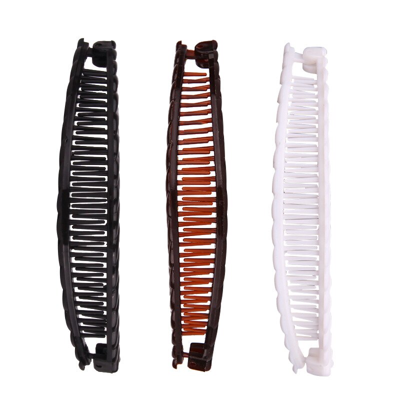 Pince à cheveux en forme de banane coréenne, de Barrettes de couleur unie pour femmes, épingles à cheveux, accessoires pour filles, pince queue de cheval