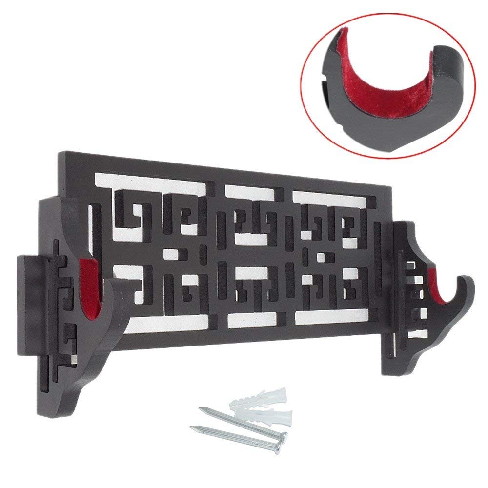 Velvet Protect Sword Wall Mount Sword Holder Display Stand for Katana Wakizashi Genji and Samurai Swords 1 Tier Classic