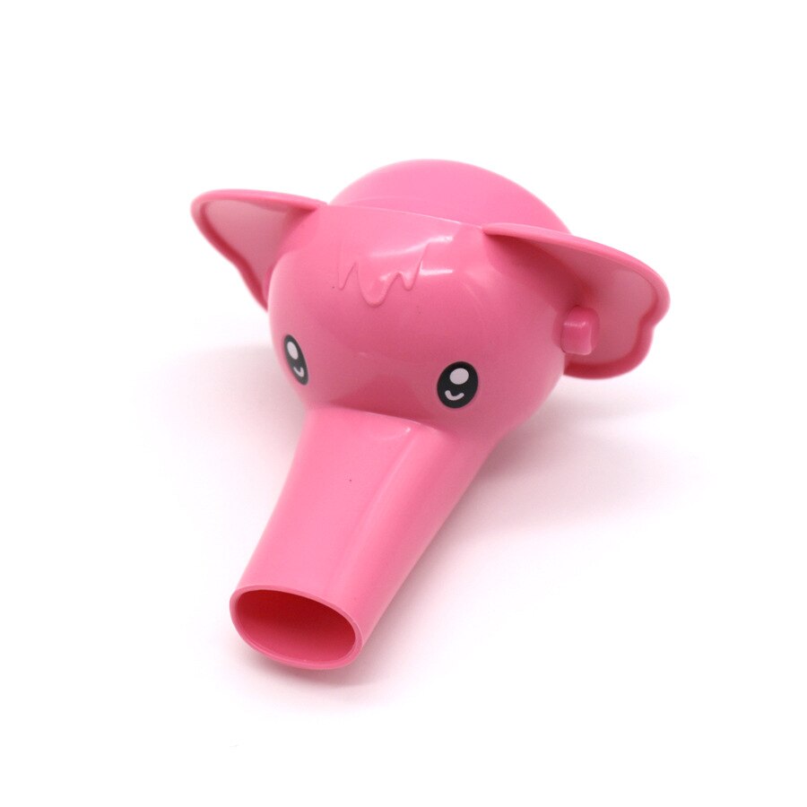 Cartoon Faucet Tap Extender Baby Shower Toy Duck Dolphin Elephant Toddler Kids Hand-washing Faucet Bathroom Sink Bibcock Tap: Pink Elephant