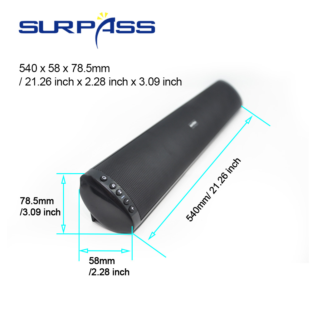 Home Theater Sound Systeem Bt 5.0 Soundbar Portabl Draadloze Stereo Speaker Box 20W Kolom Surround Bass Wandmontage luidsprekers