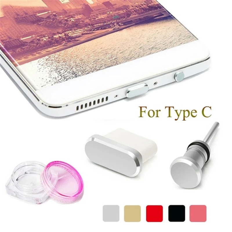2Stck Metall Anti staub stecker für telefon Ladegerät Hafen Für Typ C + Kopfhörer Hafen IR Jack 3,5mm stecker typ c Für Samsung Galaxis S8 S9