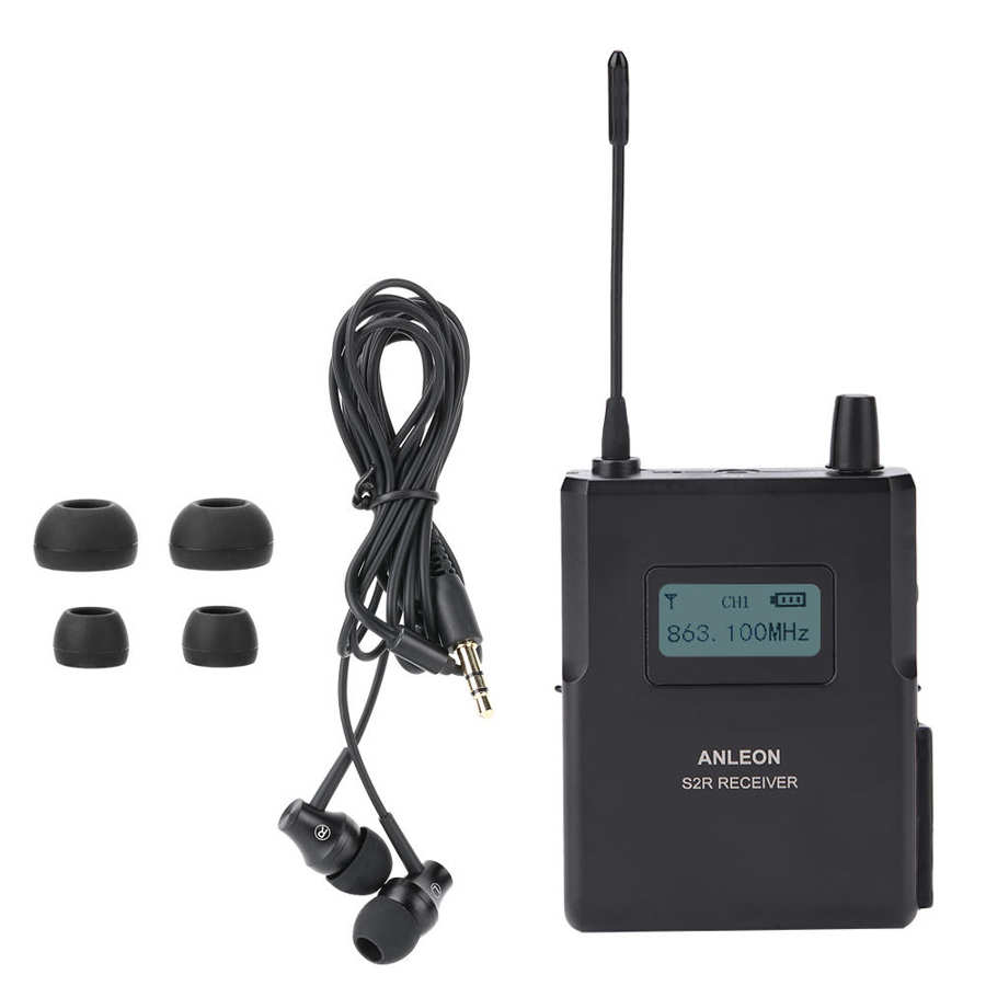 Original For ANLEON S2-R Receiver 863-865MHz Stage Monitor Receiver 1/4 Wavelength Clear Sound Wireless Monitor with Earphones: 561-568Mhz