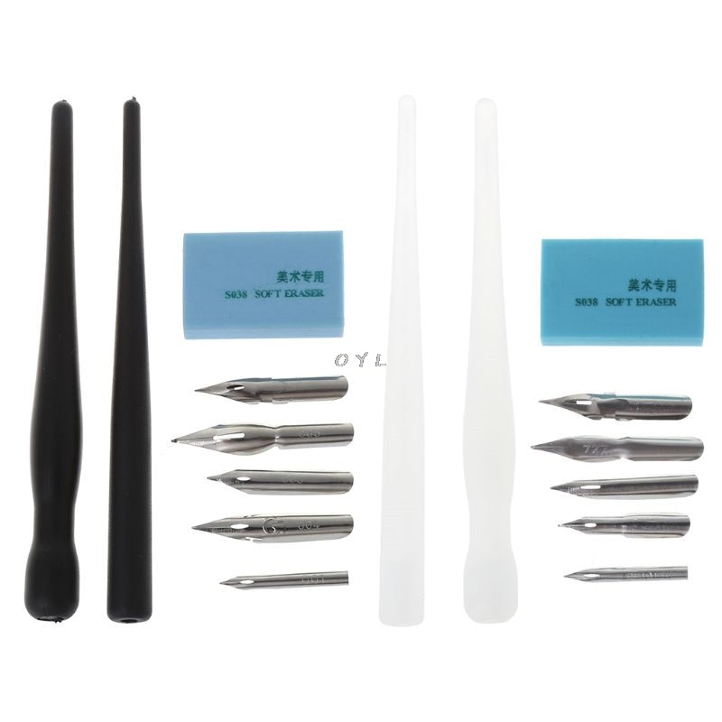 Manga Dip Pen Holder Set Comic Drawing Painting Tools Kit Calligraphy + 5 Nibs