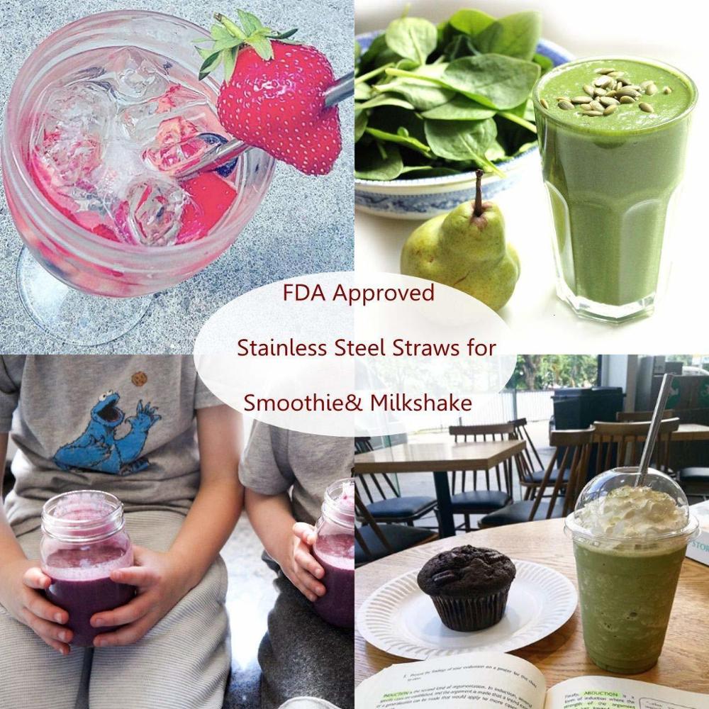 50 stuks 12mm drinkrietjes herbruikbare metalen rietjesset scherpe bubble tea rietjes 304 roestvrijstalen parel milkshake dikke rietjes buis