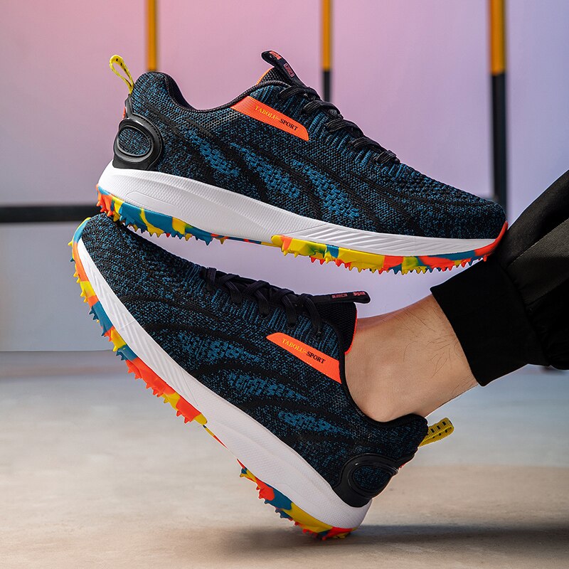 Andningsbara golfskor man sport sneakers för golf promenader träningsdubbar antislip golfstövlar för män atletisk gräsmatta