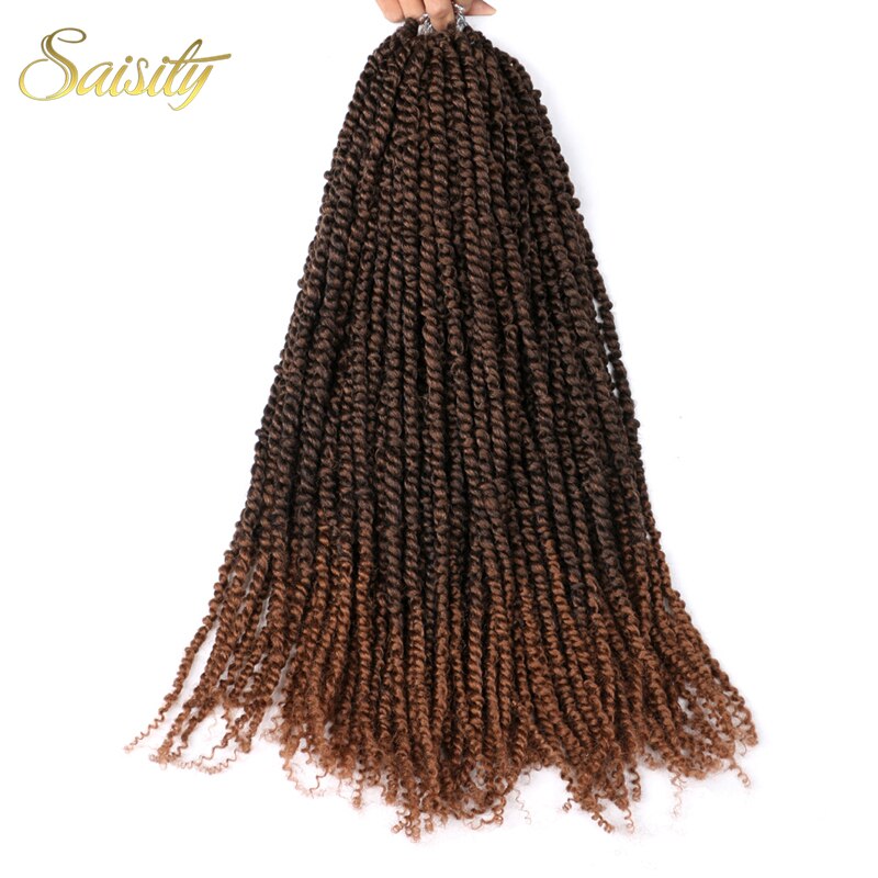 Saisity passion twist haak synthetisch haar voorgelust haakwerk voorgedraaid haar ombre extensions vlechthaar: T1b/30 / 1 stuks/partij