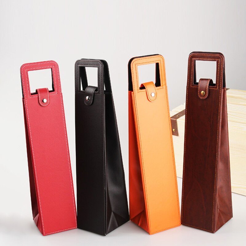 Manufacturers Custom-Made Wine Bags Of Wine Packaging Boxes Red Wine Only Leather Box Red Black Brown