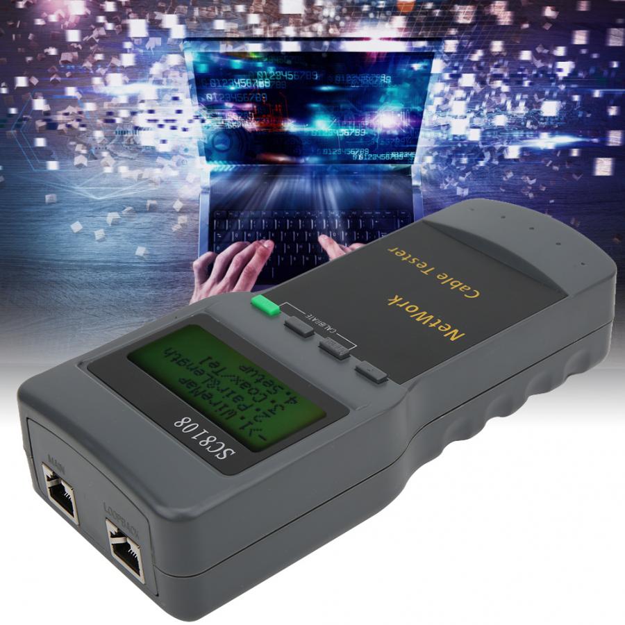Cable Tester Portable RJ45 Cable Tester Meter LCD Display LAN Phone Cable Gauge analyzer
