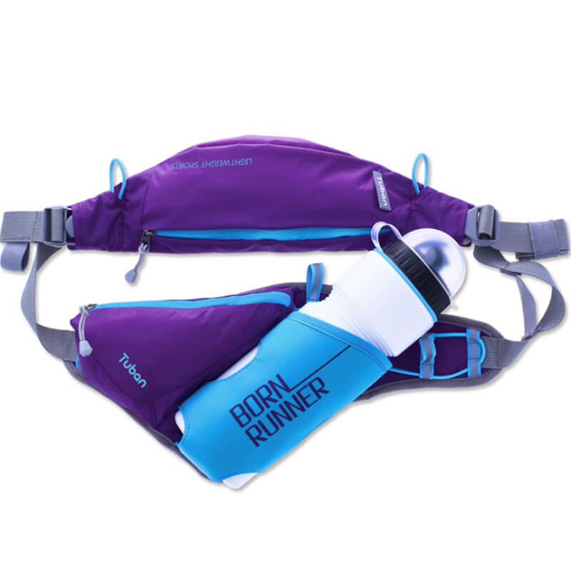 Tuban outdoor heuptas wandelen hardlopen waterkoker zakken sport trekking schoudertas opbergruimte: Paarsblauw