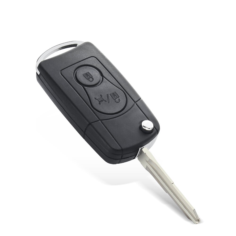 Keyyou 2 -knapps byte av bilnyckel fob fodral fjärrskydd för ssangyong actyon kyron rexton med oslipat blad