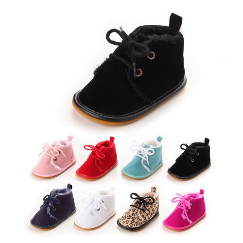 Mode Voorraad Pasgeboren Peuter Sneaker Laarzen Baby Boy Meisje Warme Bont Crib Schoenen 0-18 m