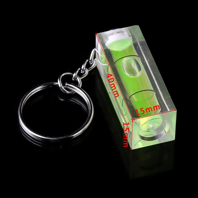 Mini Square Spirit Level Key Ring Key Chain Tool Gadget Fr Photo Wall Hanging TV