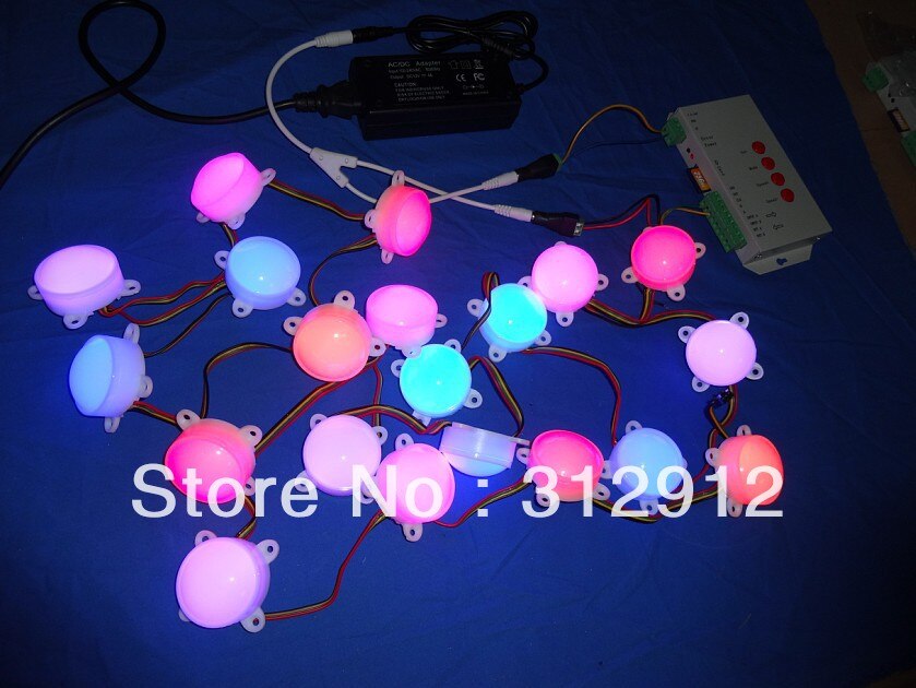 45mm diameter DC12V milky cover WS2801 pixel module,3pcs leds inside;0.72W;20pcs a string