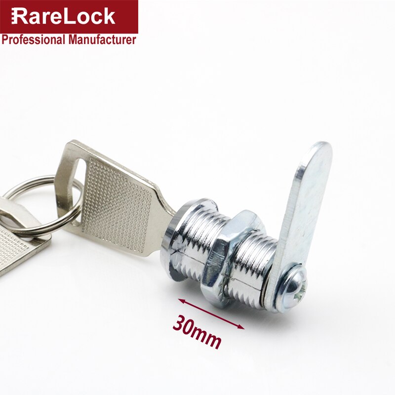 Diameter 12mm With 2 Keys Zinc Alloy Easy Installed Cabinet Drawer Furniture Lock YP01 A: Length  30mm