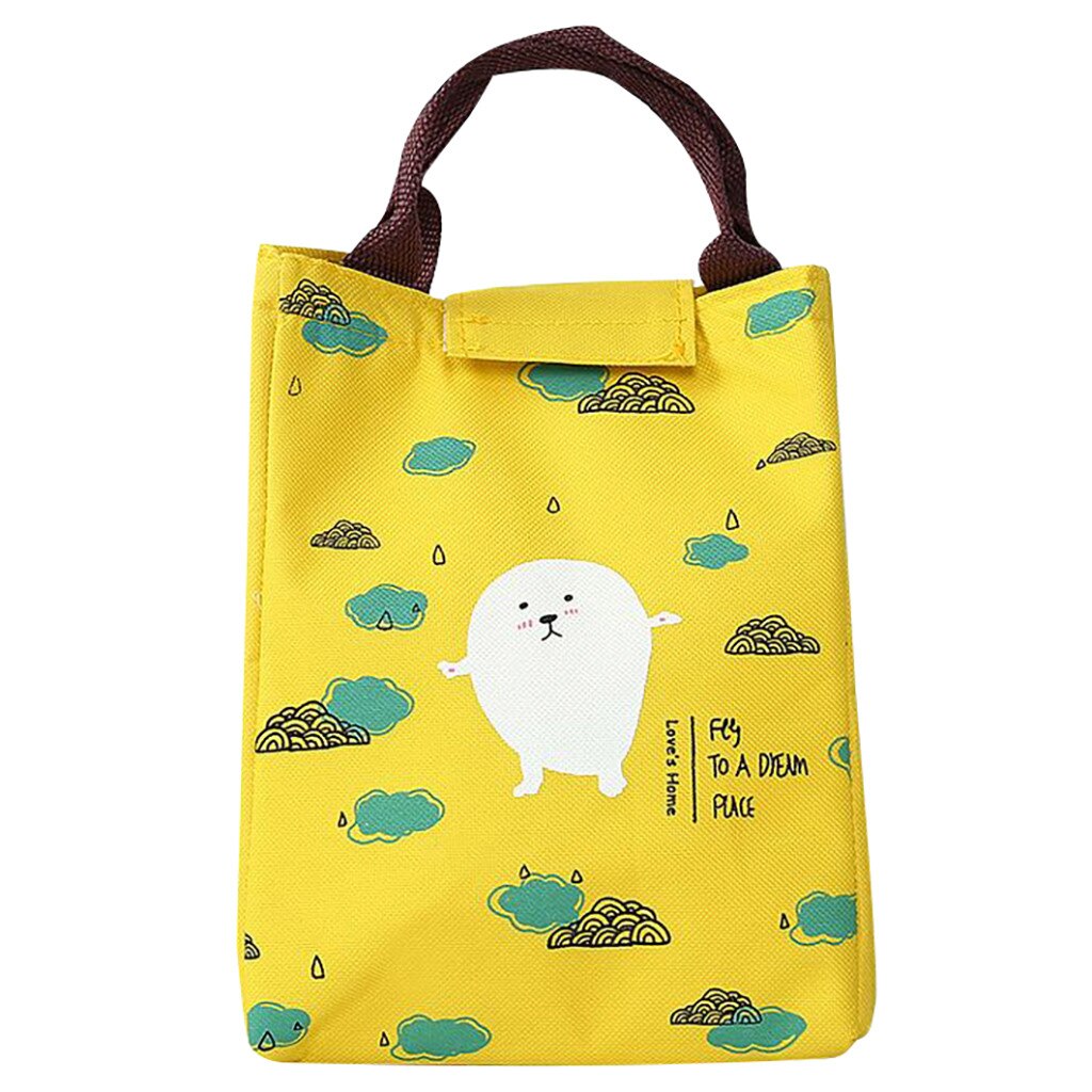 Tragbare Mittagessen Tasche Niedlichen Karikatur Tote Picknick Isolierte Kühler Lebensmittel Taschen Reißverschluss Organizer Mittagessen Kasten Frauen Mädchen Schule Lebensmittel Taschen: D