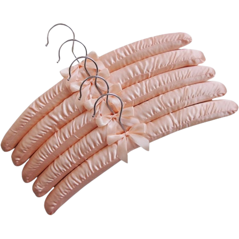 5 pcs/Lot tissu enduit cintre éponge rembourré cintres suspendus cintres hôtel boutique présentoir cintres 18 couleurs 38.5 CM: Ivoire
