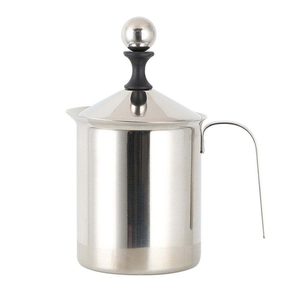 Edelstahl Manuelle Milchaufschäumer Milch Schaum Doppel Gittergewebe Kaffee Schäumer Tasse: 	400ml