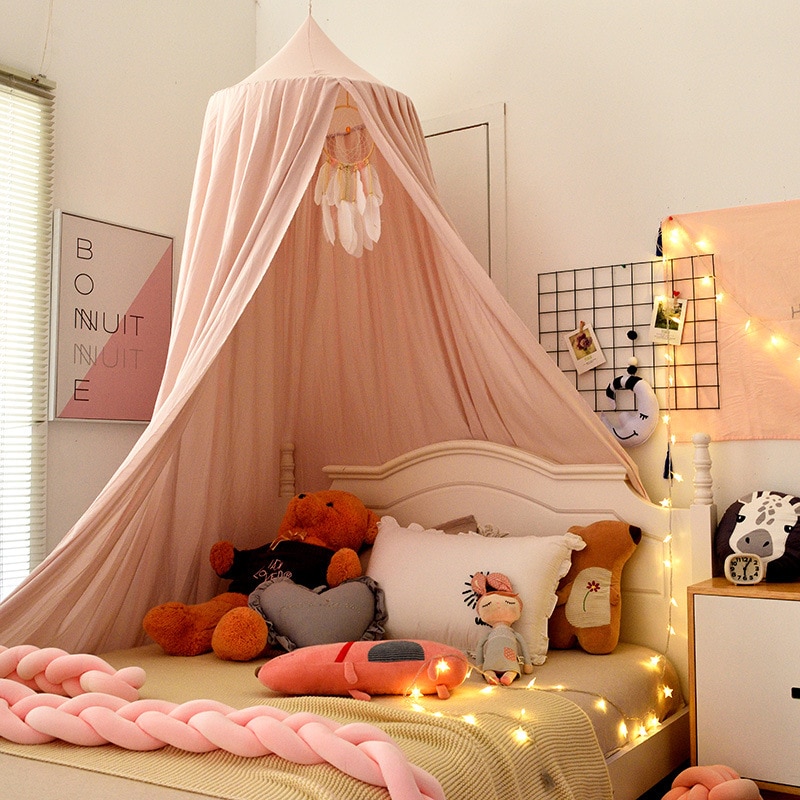 Nordic Stijl Opknoping Prinses Kant Kids Baby Bed Kamer Luifel Klamboe Gordijn Beddengoed Koepel Tent Home Decor