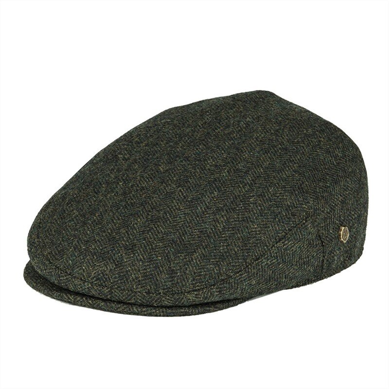 VOBOOM – casquette plate à chevrons, 50% laine Tweed, chapeau de taxi, NewsboyCap Bunnet Paddy Dai, coupe-fromage, chapeaux de conduite: green / 6 7/8