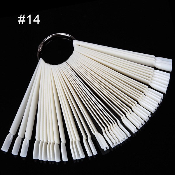 Feivielle 17 optionele tips voor valse nagels kleurenkaart oefendisplay tools transparante witte gesp ring manicure nagelkunsttool: 14